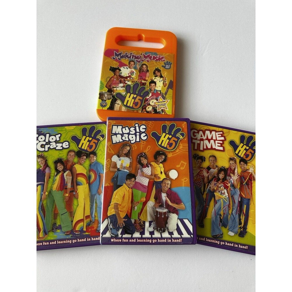 Hi5 DVD Lot Of 4 Making Music Color Craze Game Time Magic Music 2003